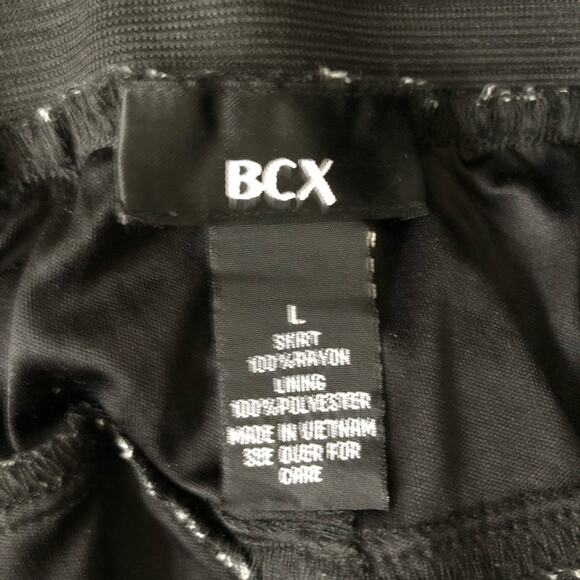 BCX Geometric Tiered Ruffle Black & White Mini Skirt Size L - Picture 6 of 7